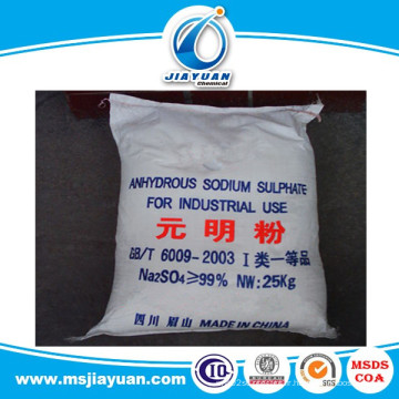 Industrie du verre Graine Sulfate de sodium Anhydre 99% Min / Ssa